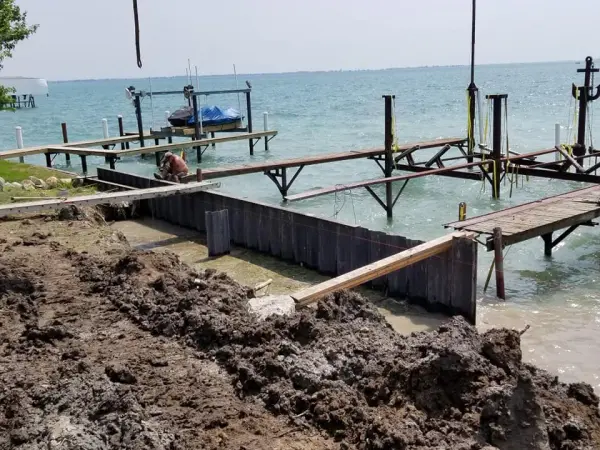 The Seawall Solution to Erosion Control - Huron Point Excavating Helps Solve Your Erosion Problems